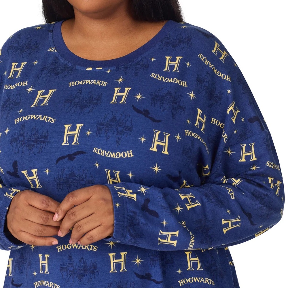 Harry Potter Hogwarts Long-Sleeveโ Pajama Top โ Navy ๐โจ